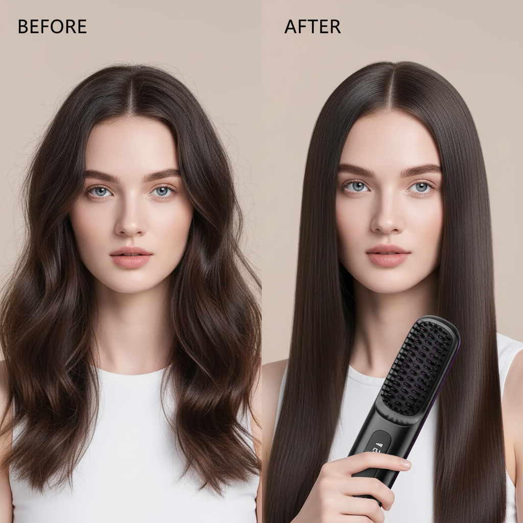   Brosse Lissante Sans Fil – Résultat Parfait en 5 Minutes (Idéale pour Wigs & Cheveux Épais)Brosse Lissante Sans Fil – Résultat Parfait en 5 Minutes (Idéale pour Wigs & Cheveux Épais)